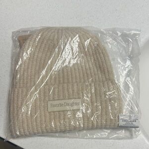 Favorite Daughter Cream Knit Beanie